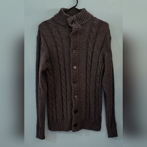 Grey Men's Cardigan Sweater